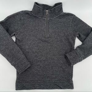 The Children’s Place Boys Black Quarter Zip French Terry Pullover Sweater Size 4
